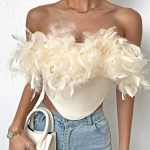 Feathered tube top